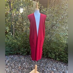 Exclusively Misook long open-front cardigan vest - size S